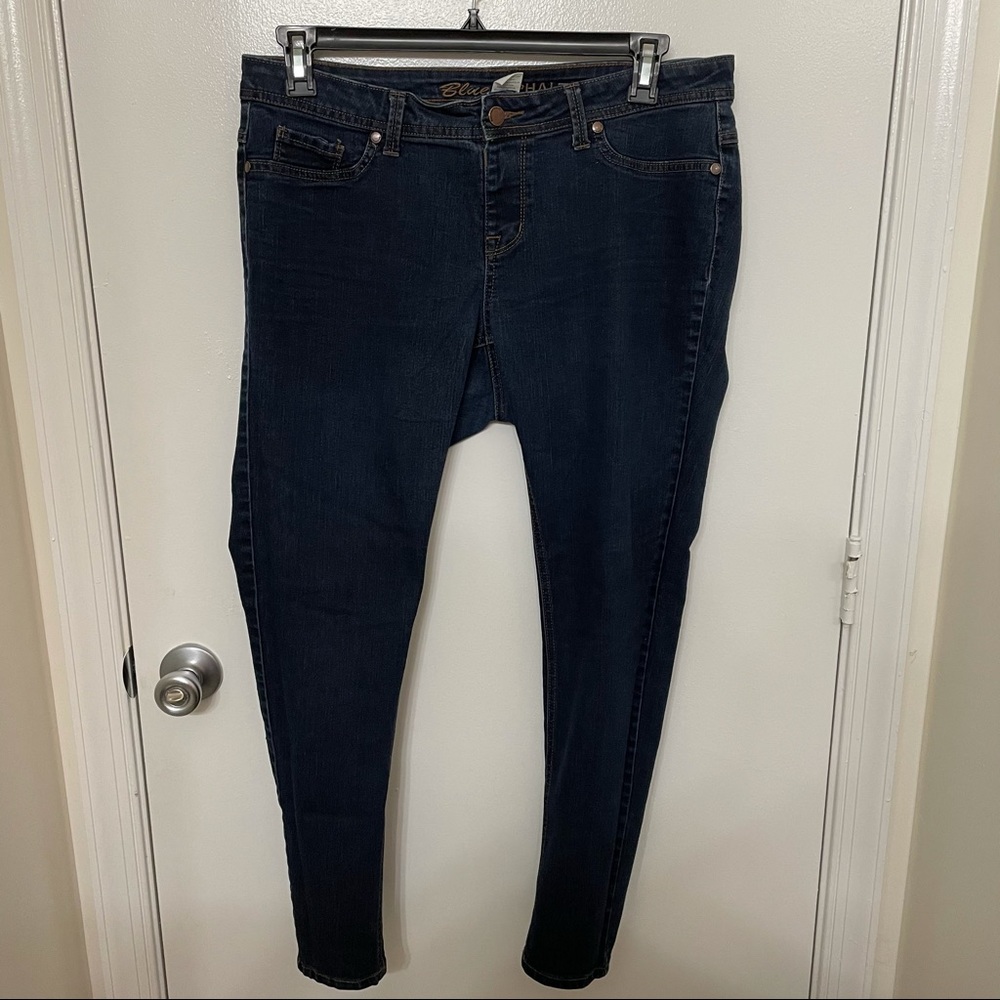 Blue asphalt jeggings